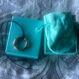Tiffany & Co. Silver Circle Pendant with Blue Box